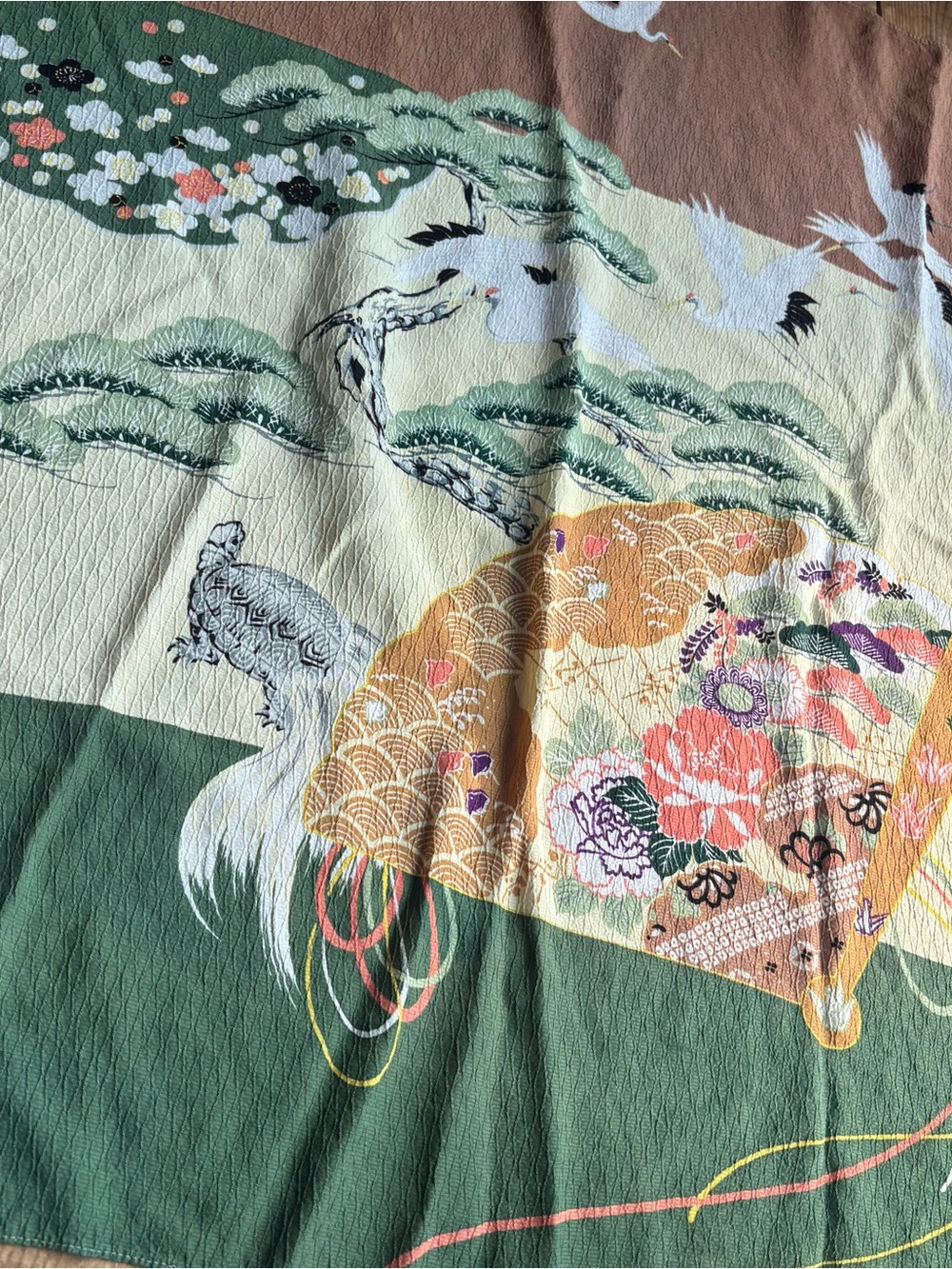 Japanese Style Square Multicolor Scarf - Picture 5 of 5